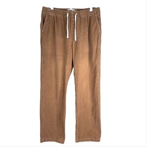 Huckberry Wellen Easy Pants Brown Corduroy M Straight Leg Preppy Minimalist READ